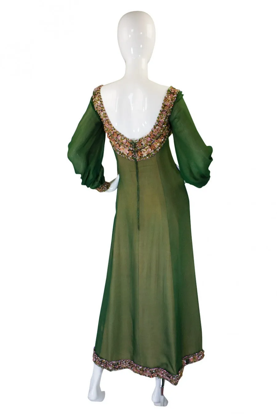 1960s Pierre Balmain Haute Couture Beaded Silk Dress
