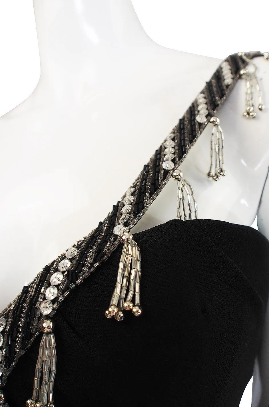 1970s Beaded Bob Mackie Silk Jersey Gown