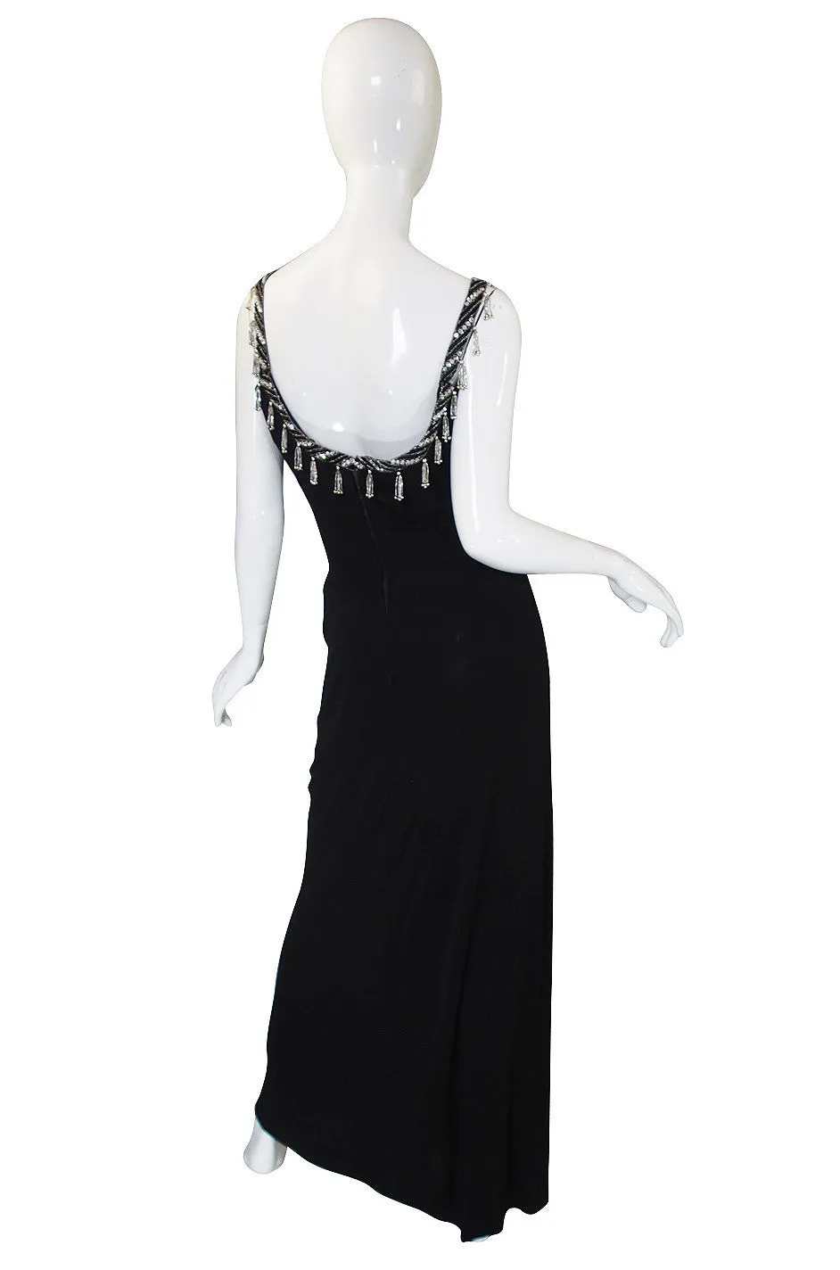 1970s Beaded Bob Mackie Silk Jersey Gown