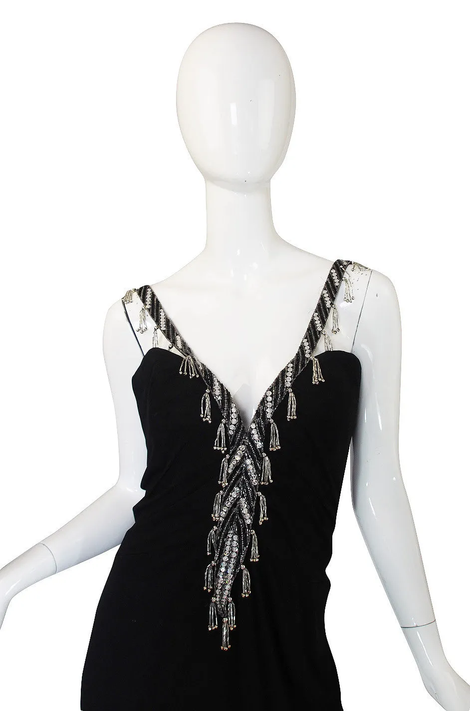 1970s Beaded Bob Mackie Silk Jersey Gown