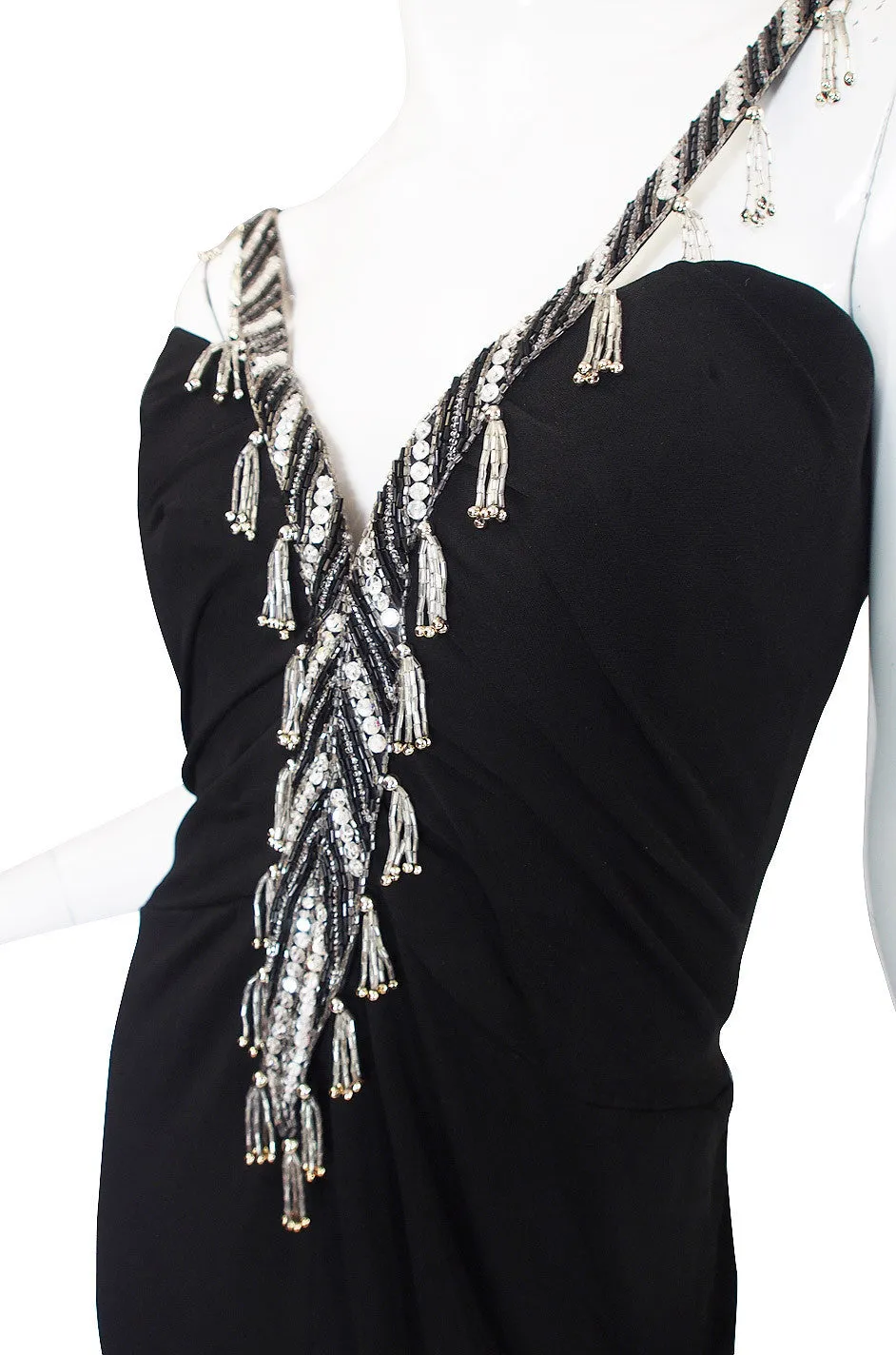1970s Beaded Bob Mackie Silk Jersey Gown