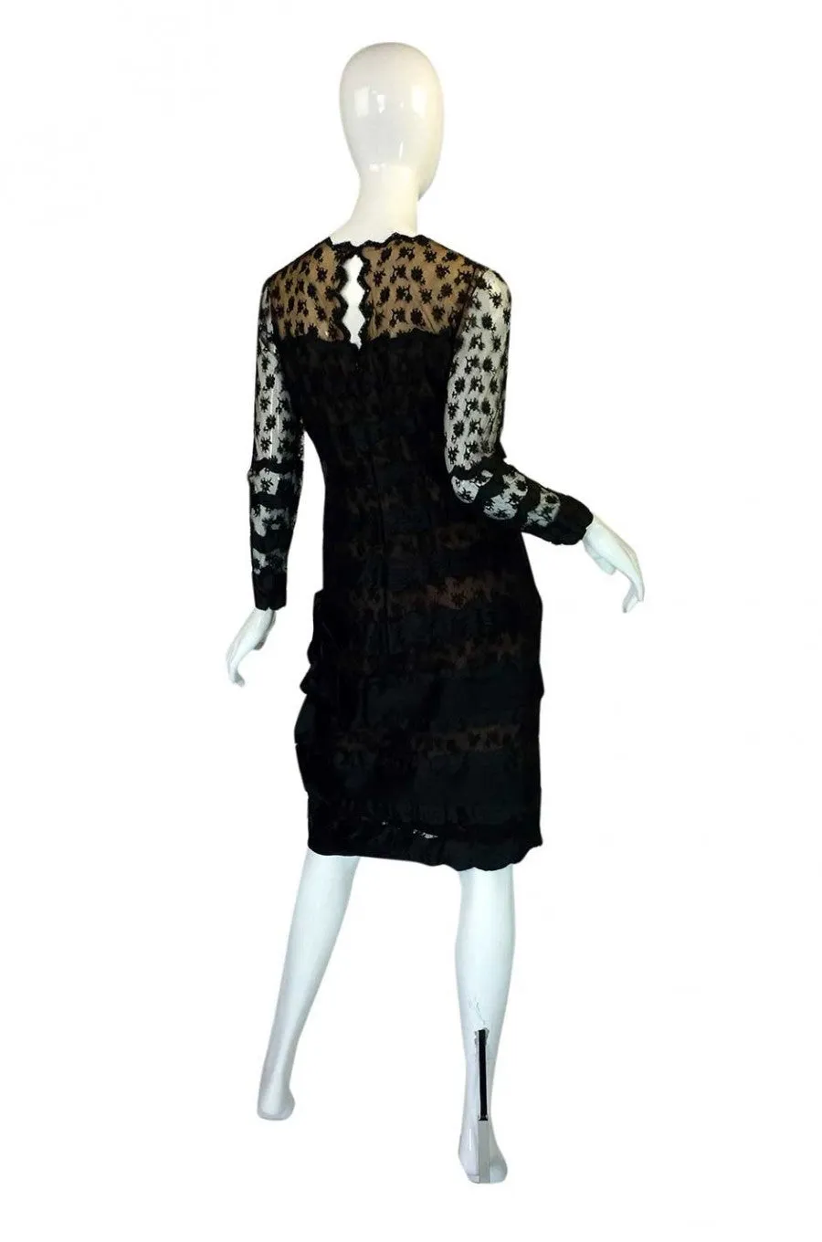 1970s Bill Blass Lace & Ribbons Dress