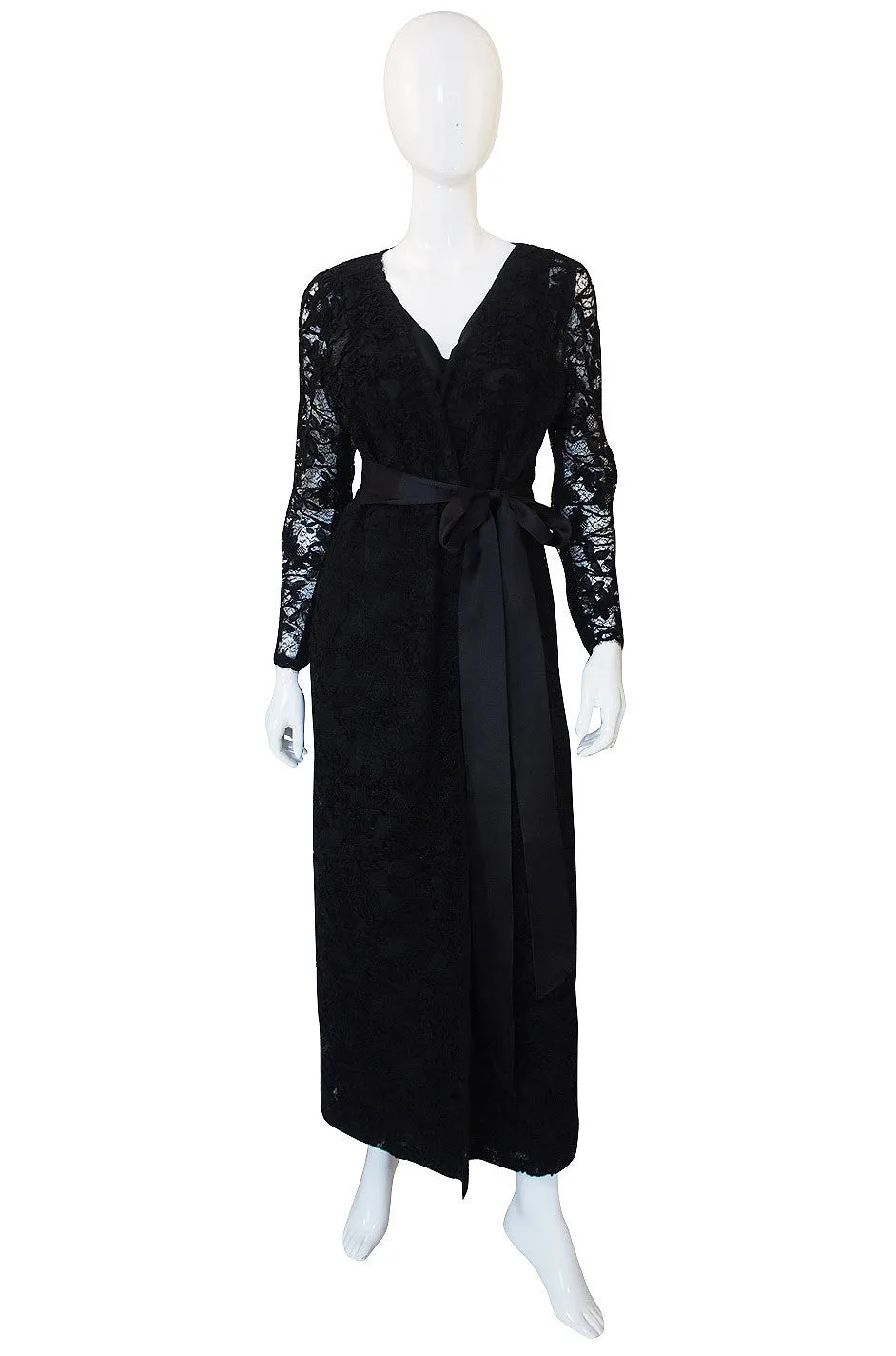 1970s Givenchy Silk Dress & Lace Overlay