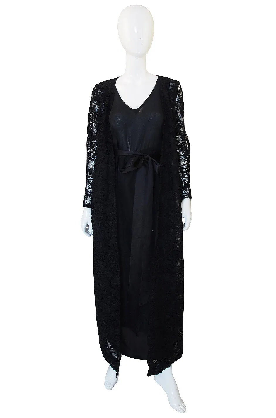 1970s Givenchy Silk Dress & Lace Overlay