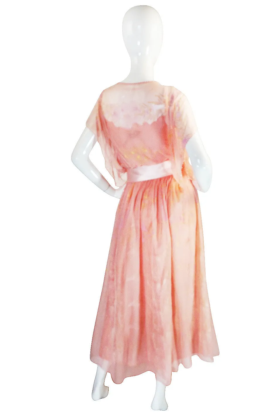 1972-73 Zandra Rhodes Seashell Silk Chiffon Dress
