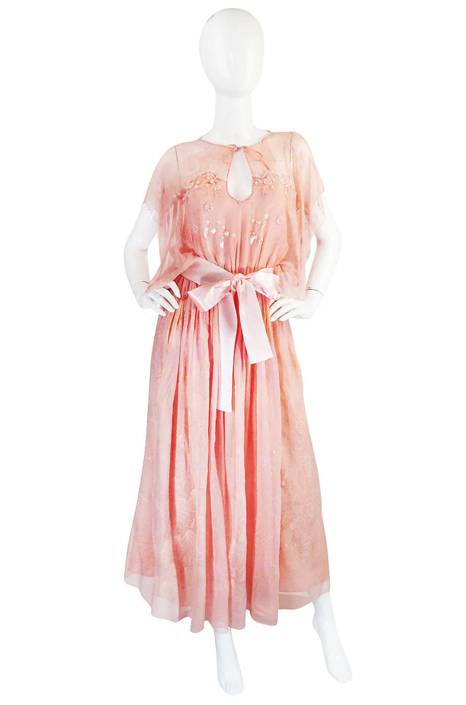 1972-73 Zandra Rhodes Seashell Silk Chiffon Dress