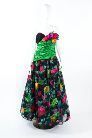 1987 Floral Organza Gown