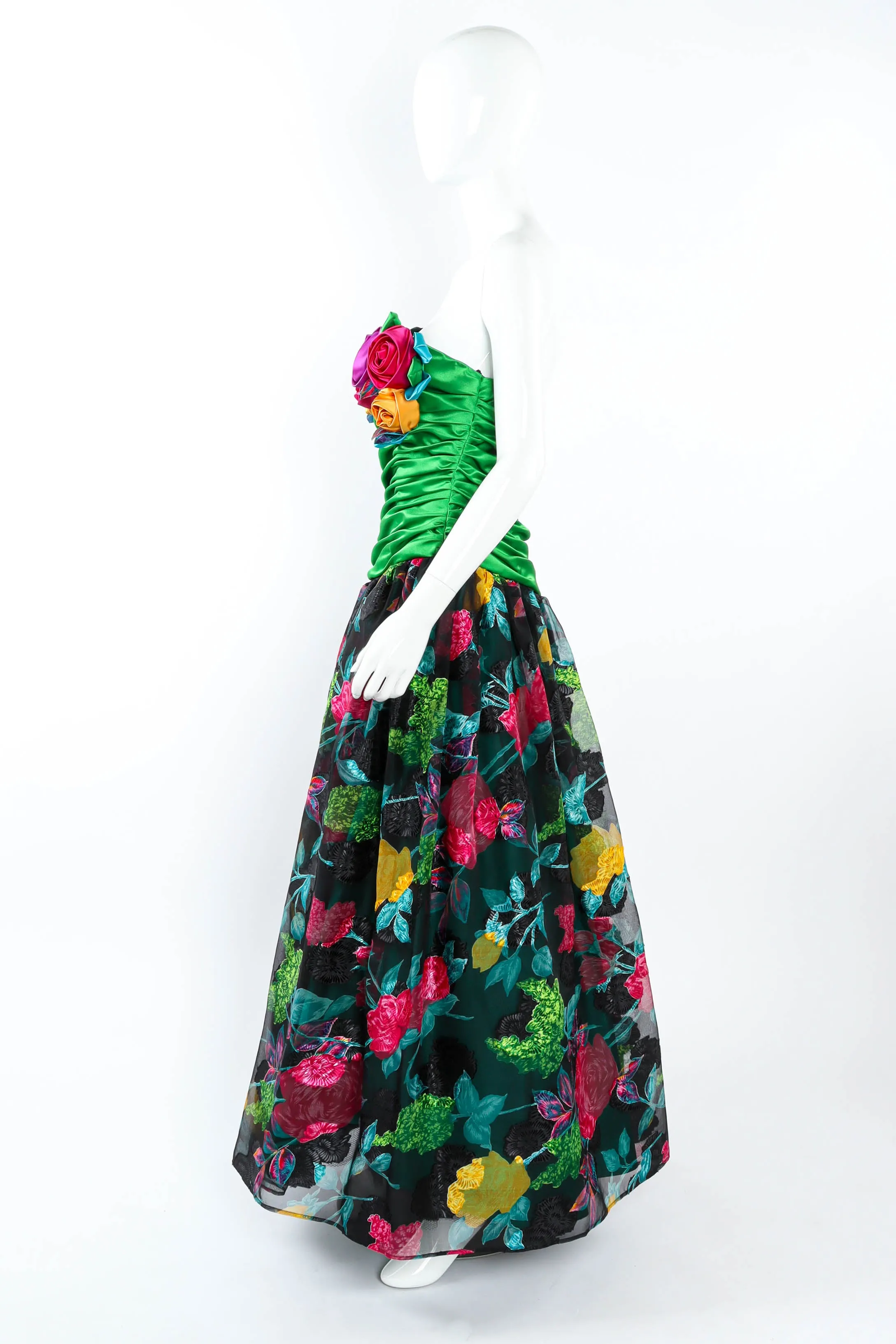 1987 Floral Organza Gown