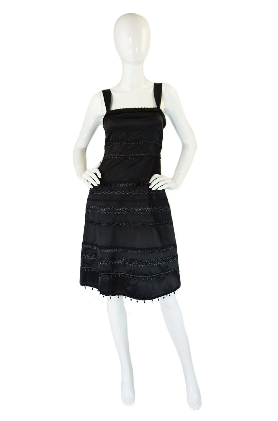 1990s Moschino Silk Bead & Raffia Dress