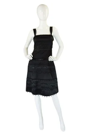 1990s Moschino Silk Bead & Raffia Dress
