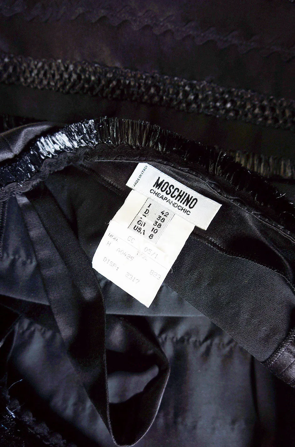 1990s Moschino Silk Bead & Raffia Dress