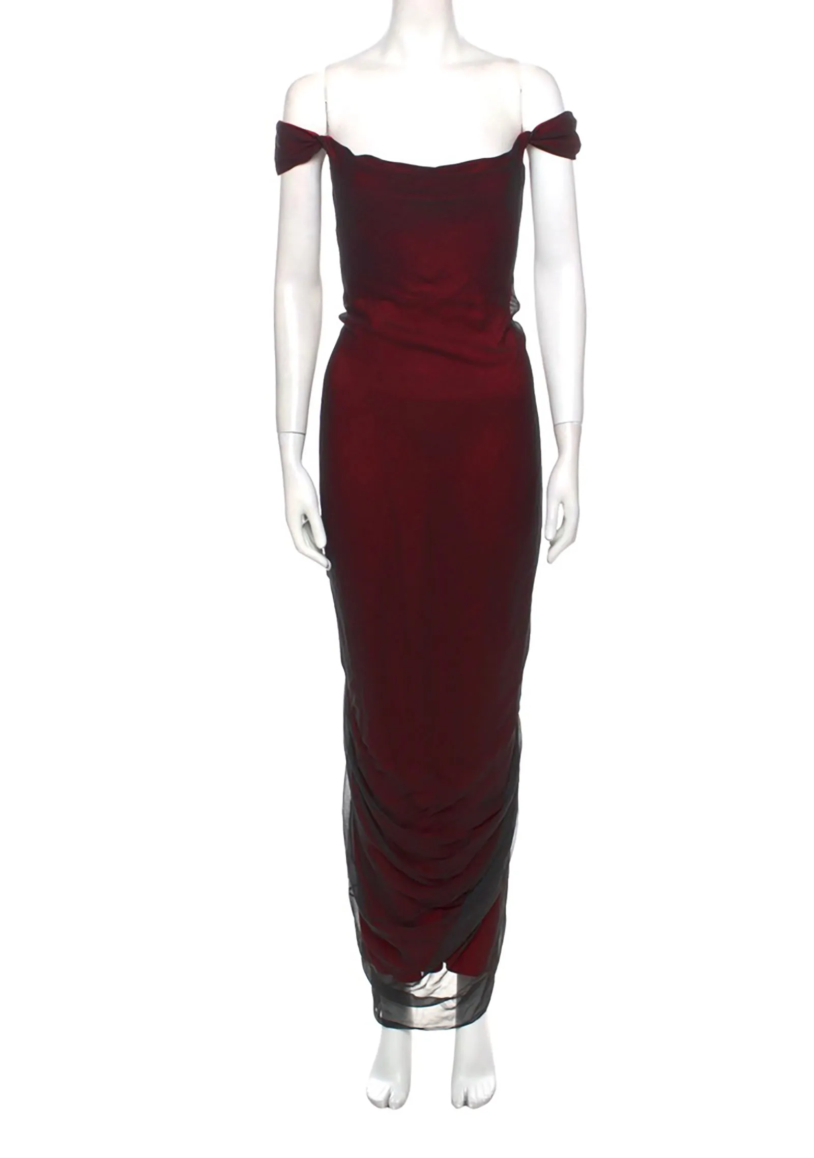 1990s RICHARD TYLER COUTURE off the shoulder evening gown
