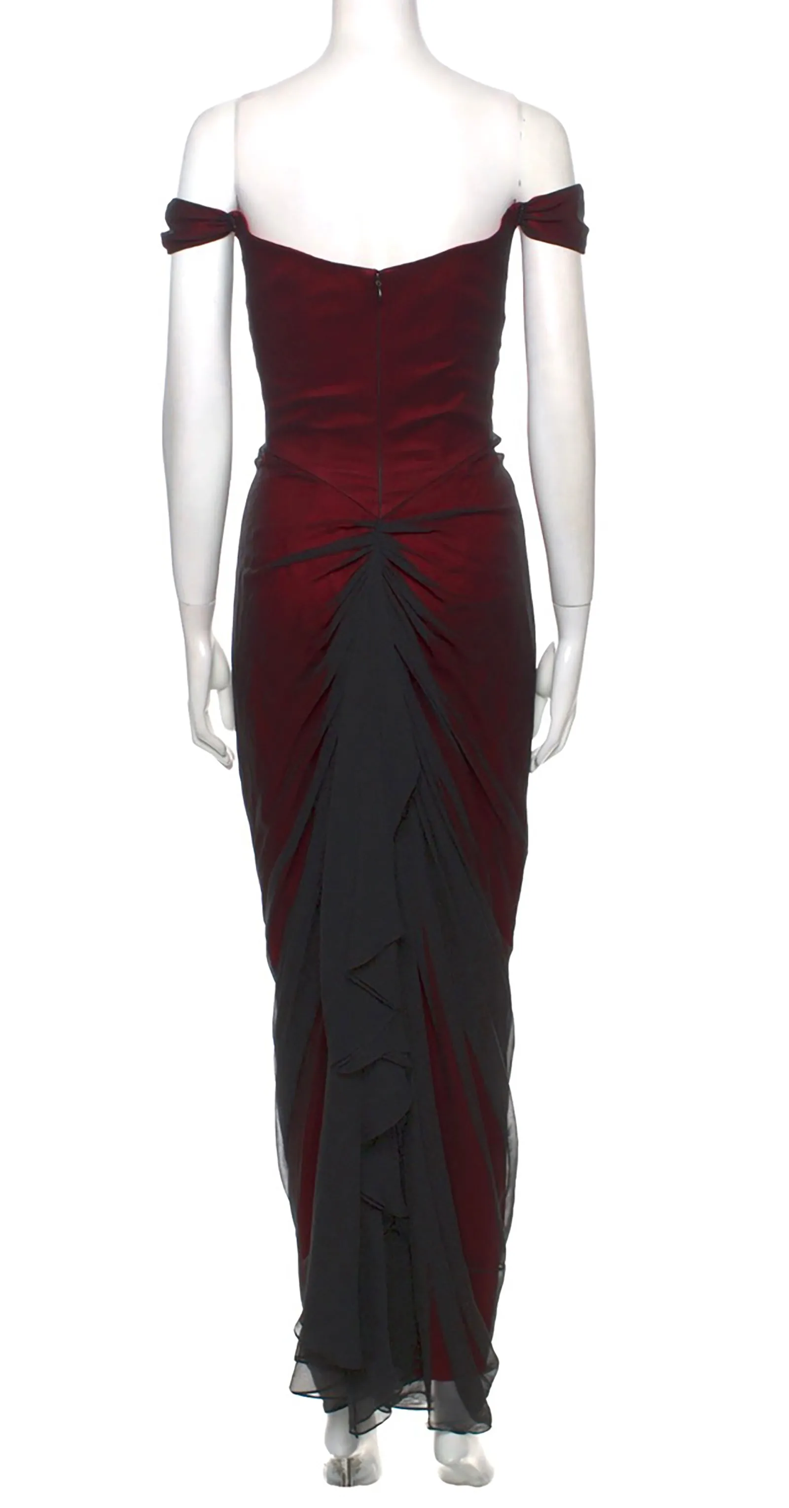 1990s RICHARD TYLER COUTURE off the shoulder evening gown