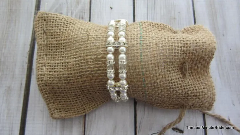 2 Strand Swarovski Crystal and Pearl Bracelet