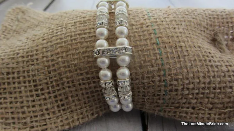 2 Strand Swarovski Crystal and Pearl Bracelet