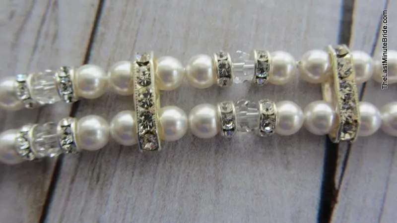 2 Strand Swarovski Crystal and Pearl Bracelet