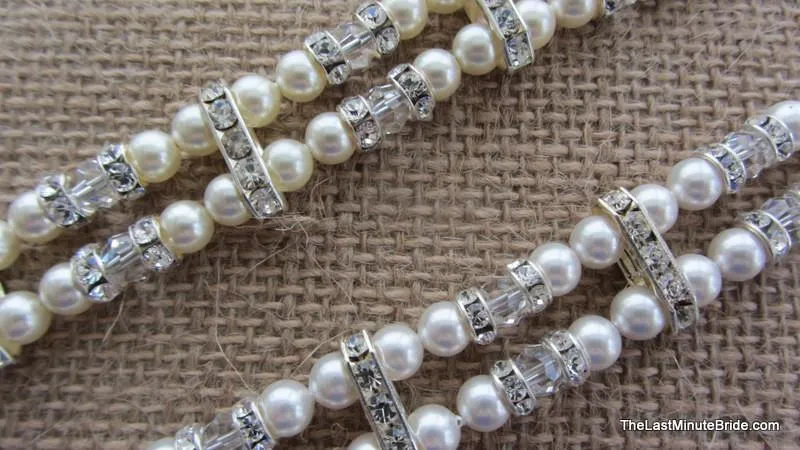 2 Strand Swarovski Crystal and Pearl Bracelet