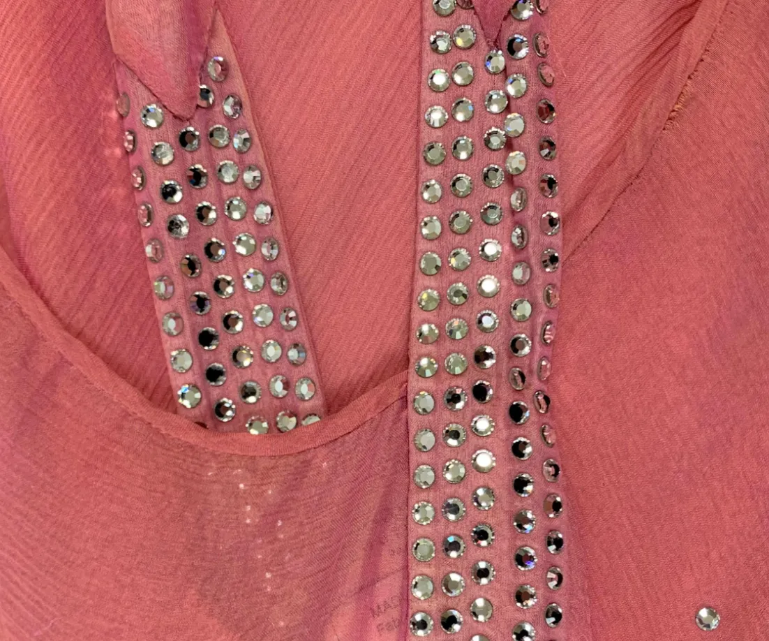 2002 CHRISTIAN DIOR Sheer Pink Embellished Gown