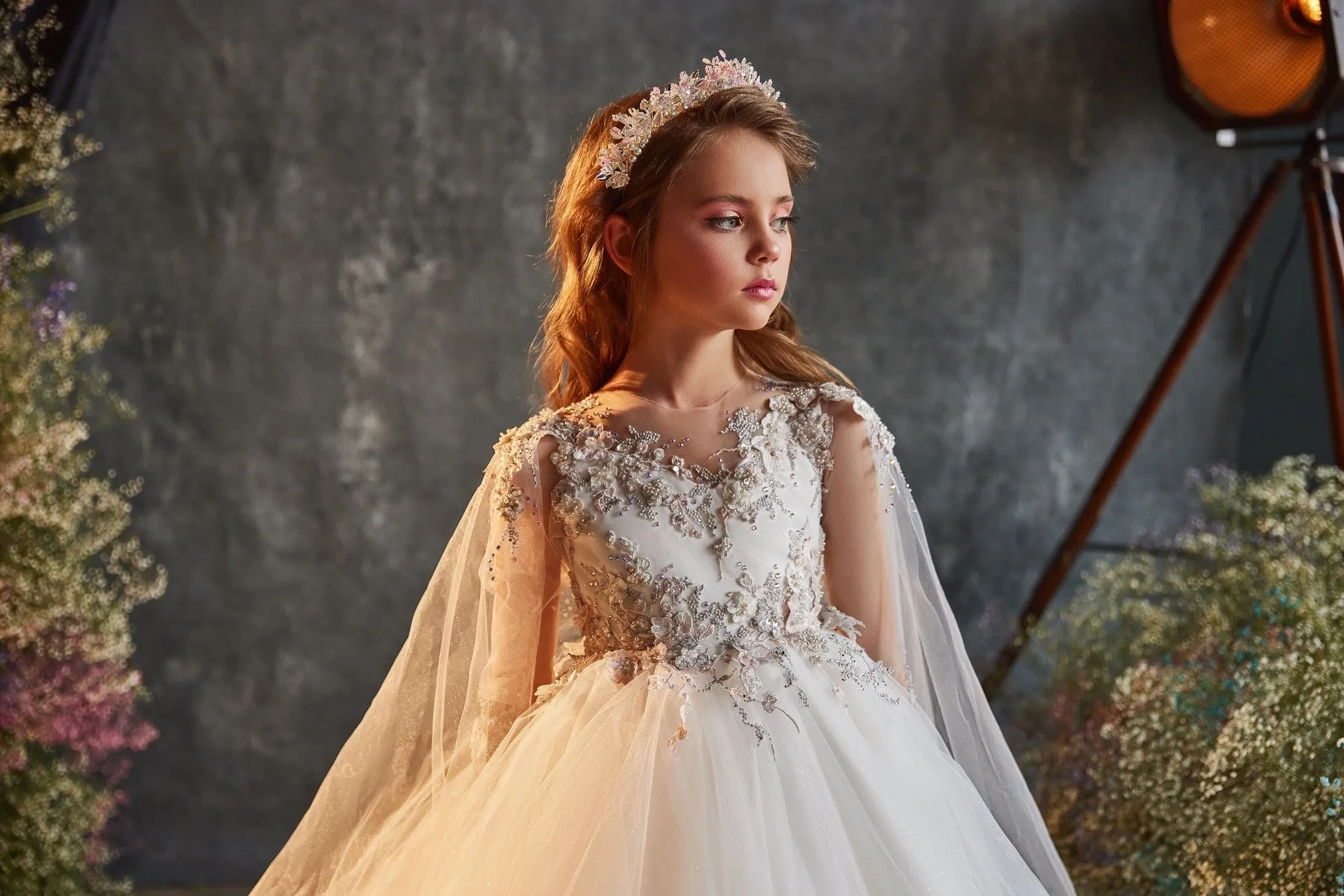 3209 Wing Sleeve Junior Bridesmaid Dress