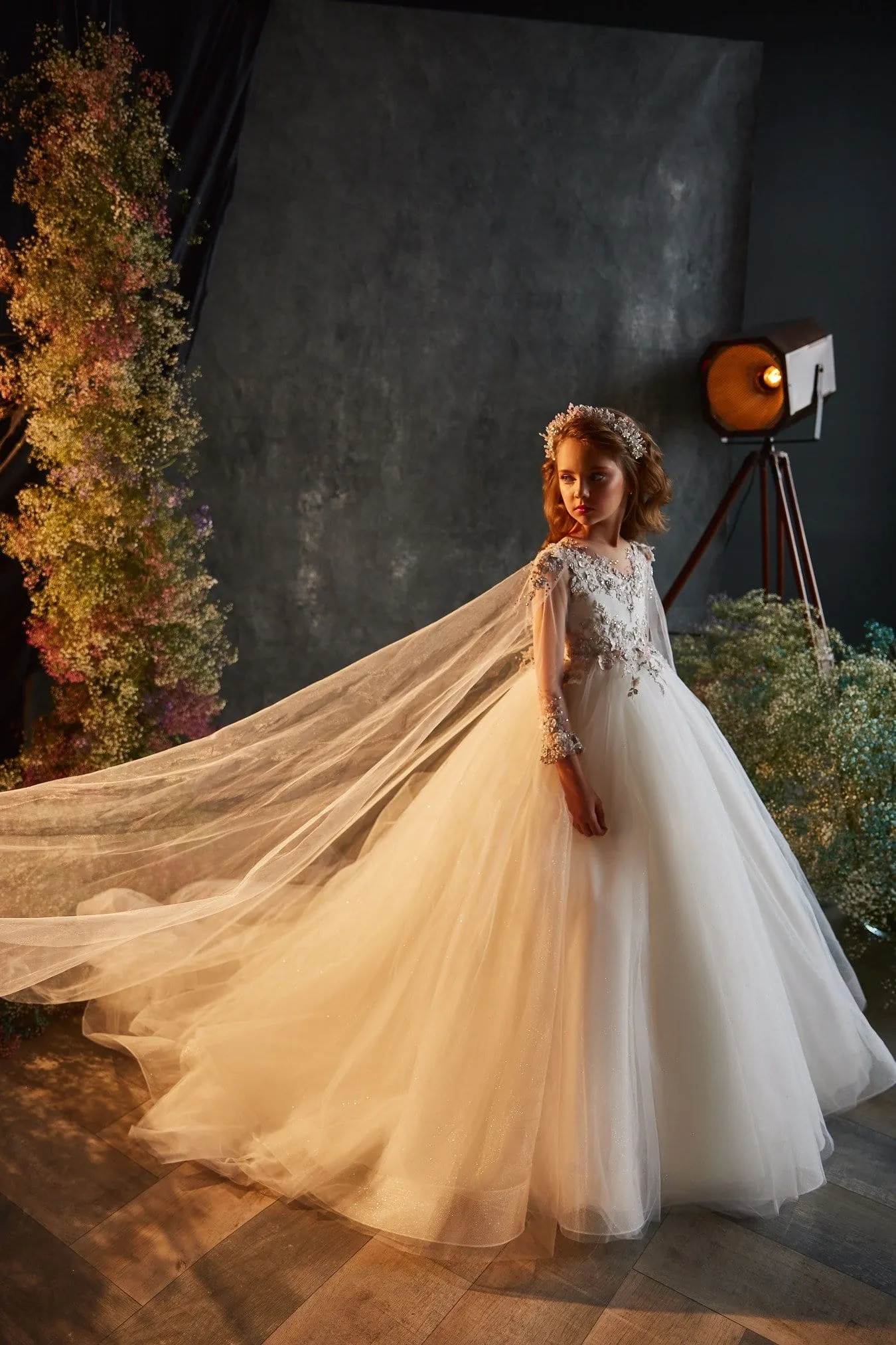 3209 Wing Sleeve Junior Bridesmaid Dress