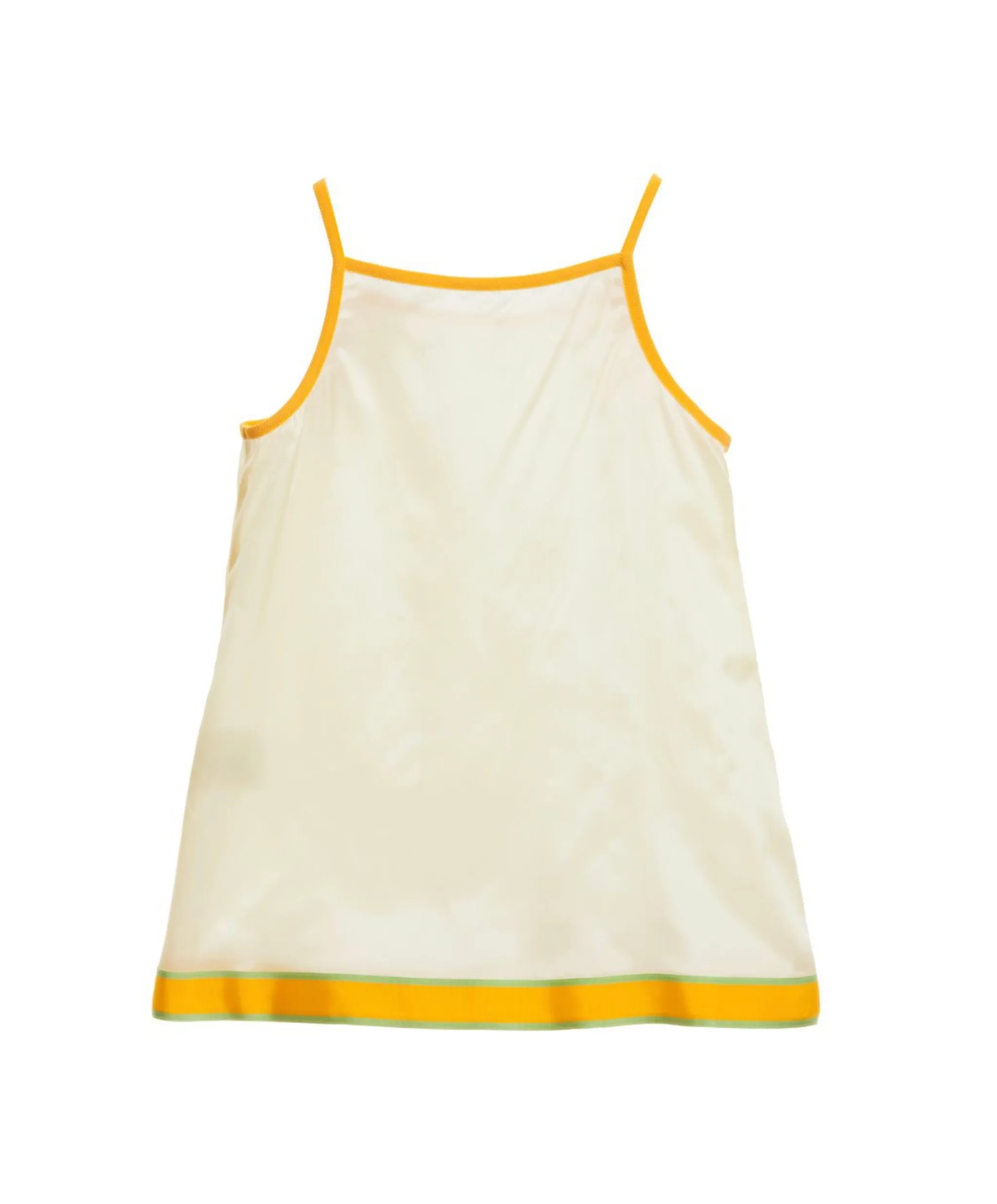 [5y] MI MI SOL Yellow & Green Check Silk Chiffon Dress