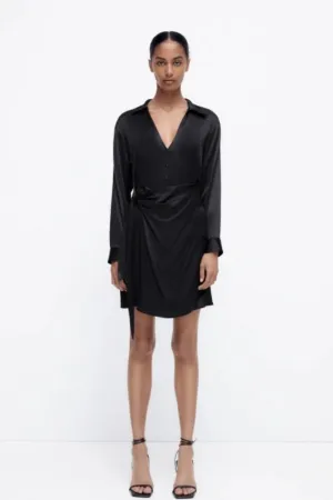 A Dress With A Lapel Collar