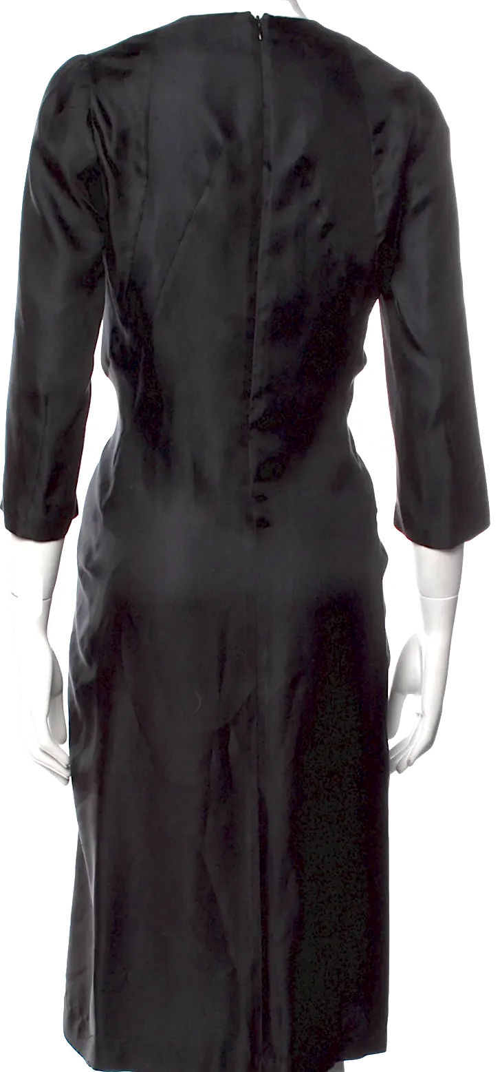 A DÉTACHER NY. Black Silk Knee-Length Dress