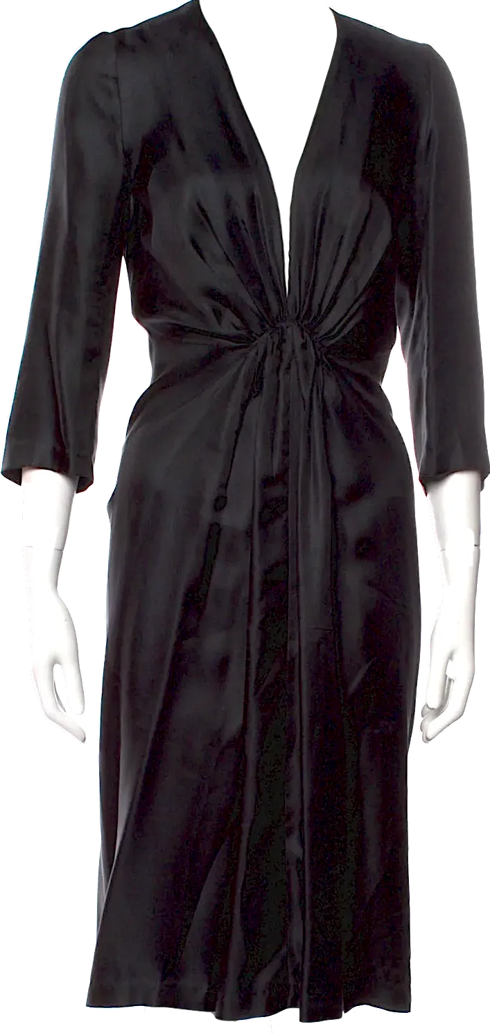 A DÉTACHER NY. Black Silk Knee-Length Dress