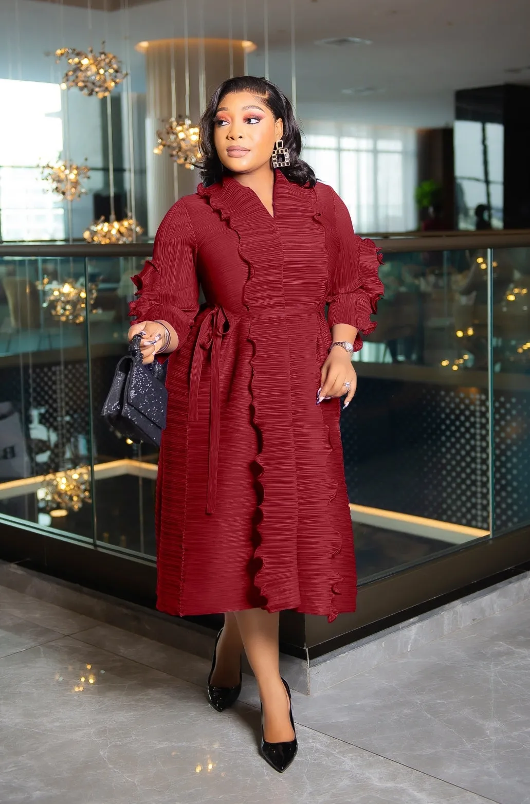 Adorabelle- Ruffles Pleats Swing Dress (NEW! 3 colors!)