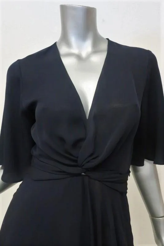 A.L.C. Dress Ava Midnight Twist-Front Silk Size 2 Short Sleeve Mini NEW