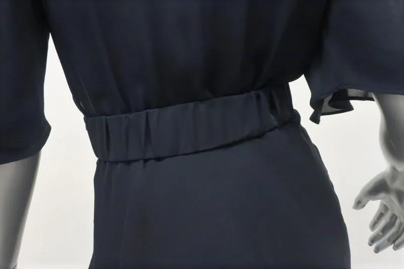 A.L.C. Dress Ava Midnight Twist-Front Silk Size 2 Short Sleeve Mini NEW
