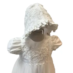 Alexa Ivory Christening Gown and Bonnet