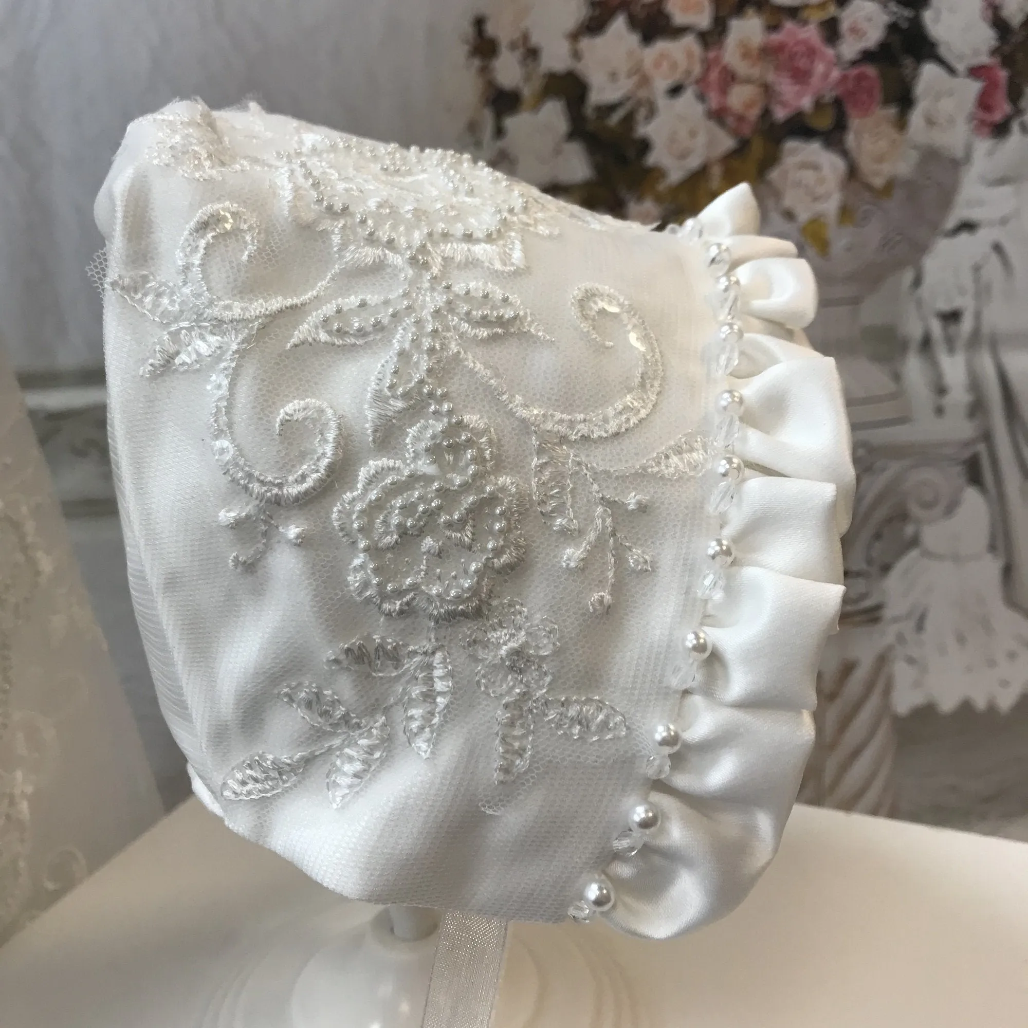 Alexa Ivory Christening Gown and Bonnet