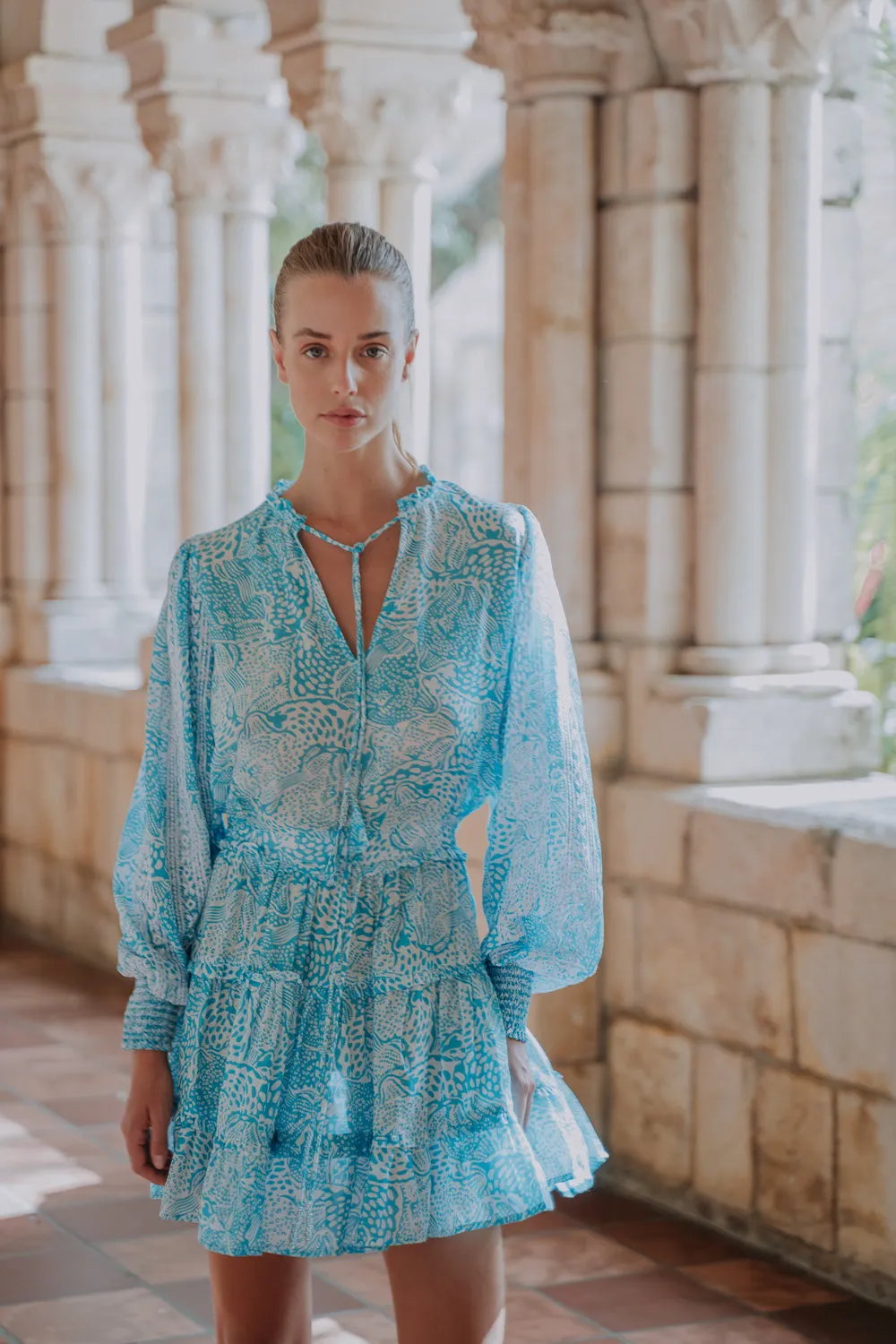 AMAYA DRESS - ANIMAL BLUE