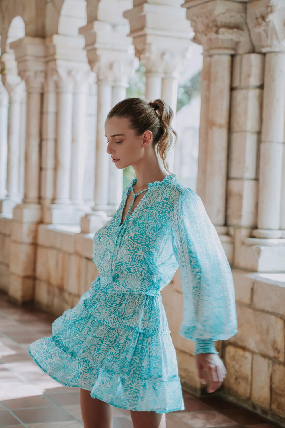 AMAYA DRESS - ANIMAL BLUE