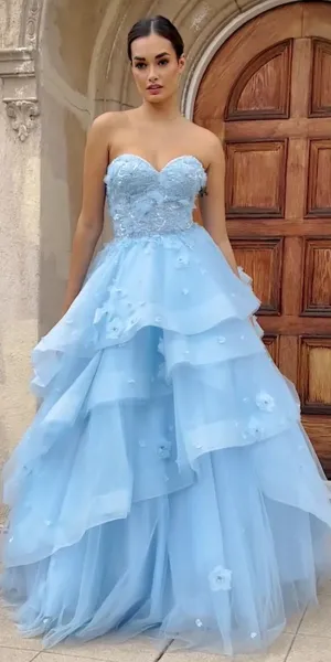 Andrea & Leo A1220 Long Peony Petal Couture Layered A-Line Ball Gown