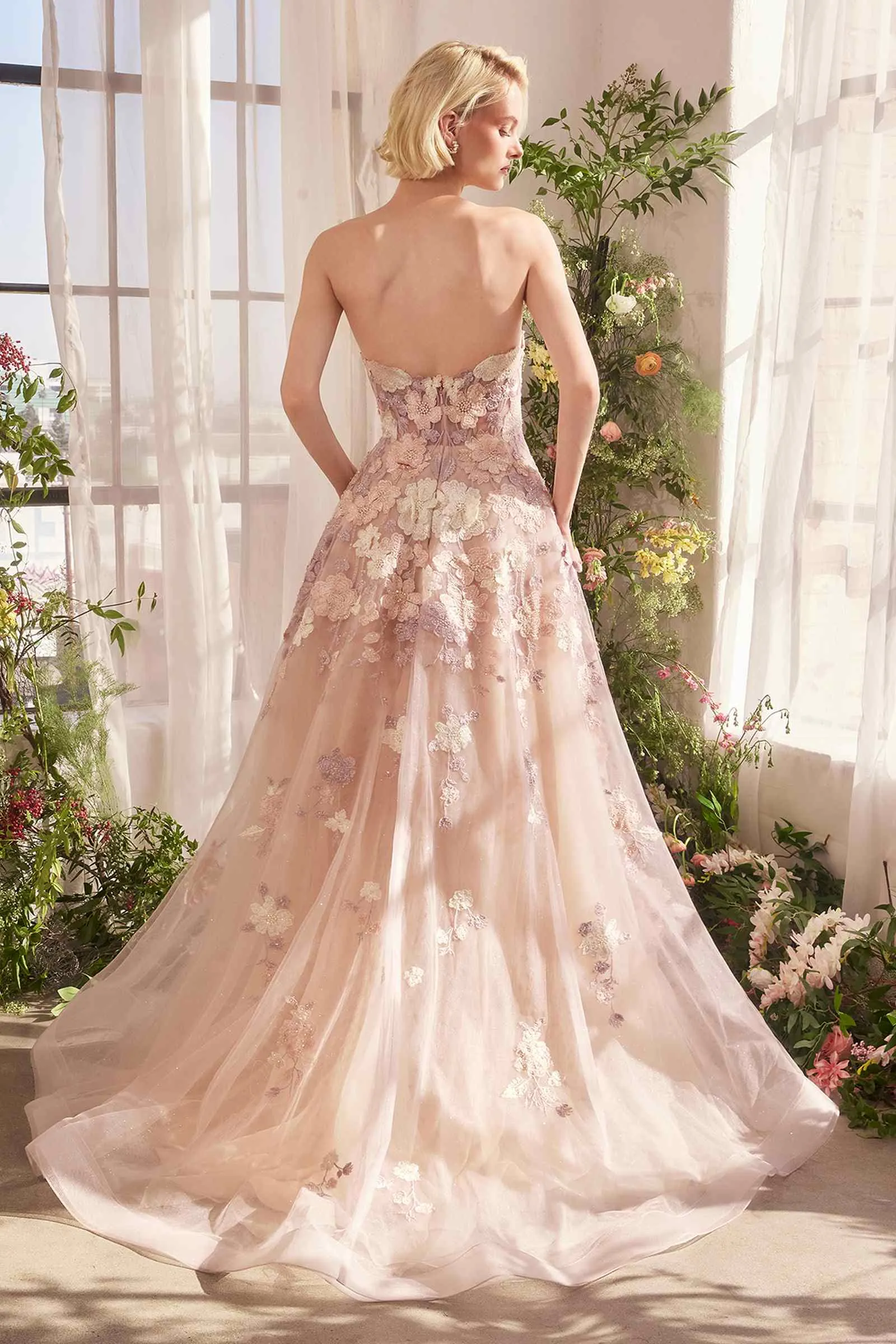 Andrea & Leo A1453 Dress Spring Floral Applique A-Line Gown