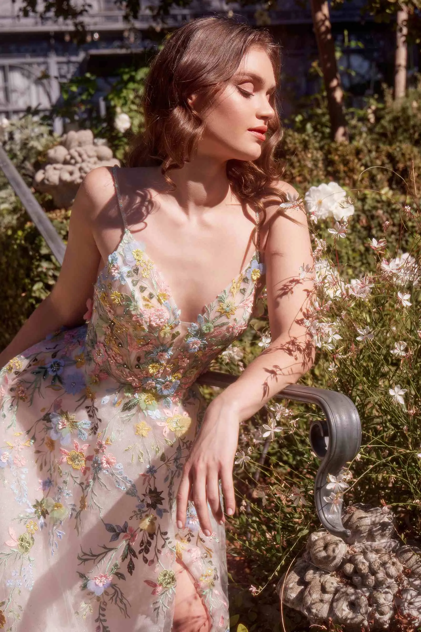 Andrea & Leo A1460 Dress Multicolor Floral A-Line Prom Gown