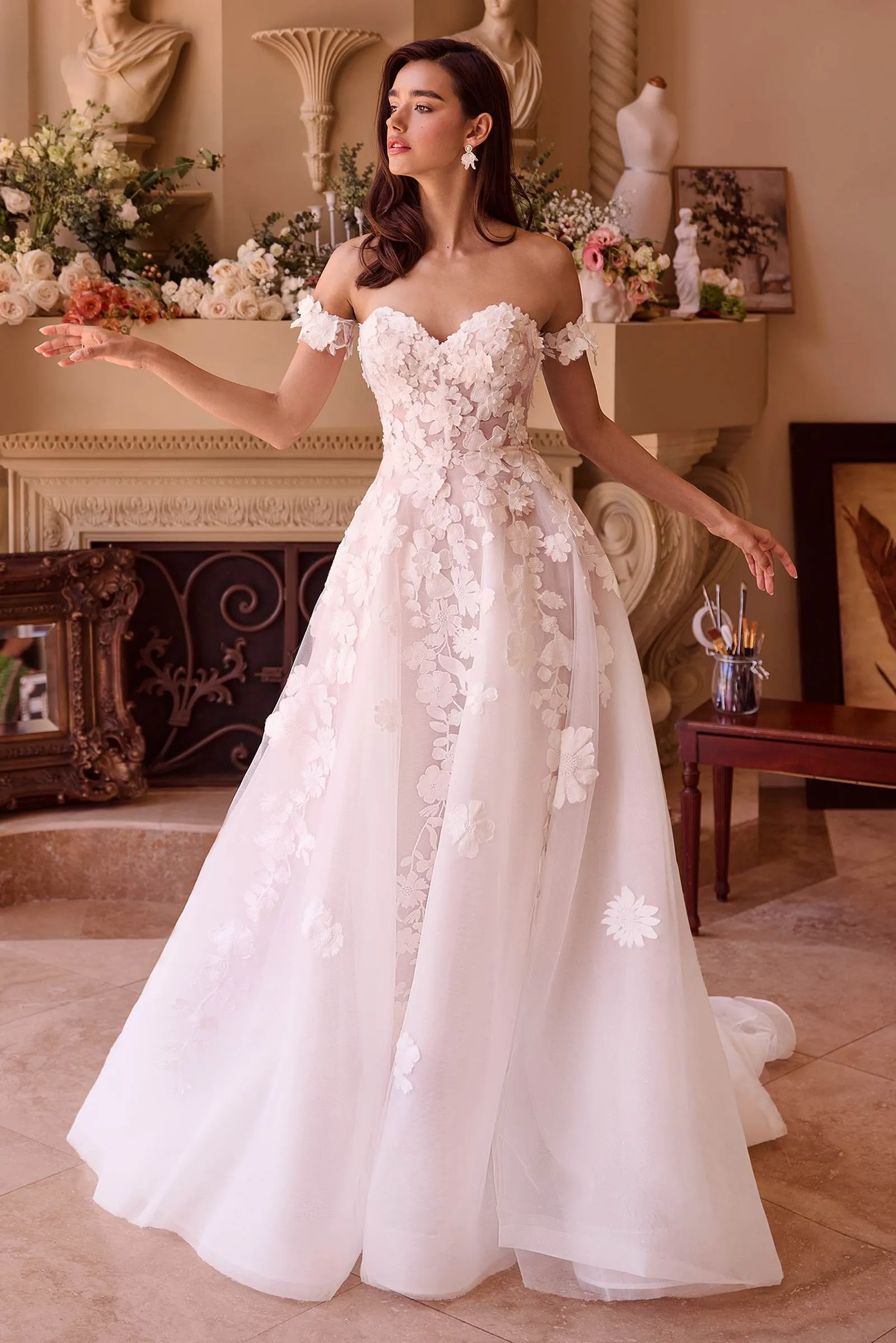 Andrea & Leo WL039 Dress Strapless Floral Lace Bridal Ball Gown
