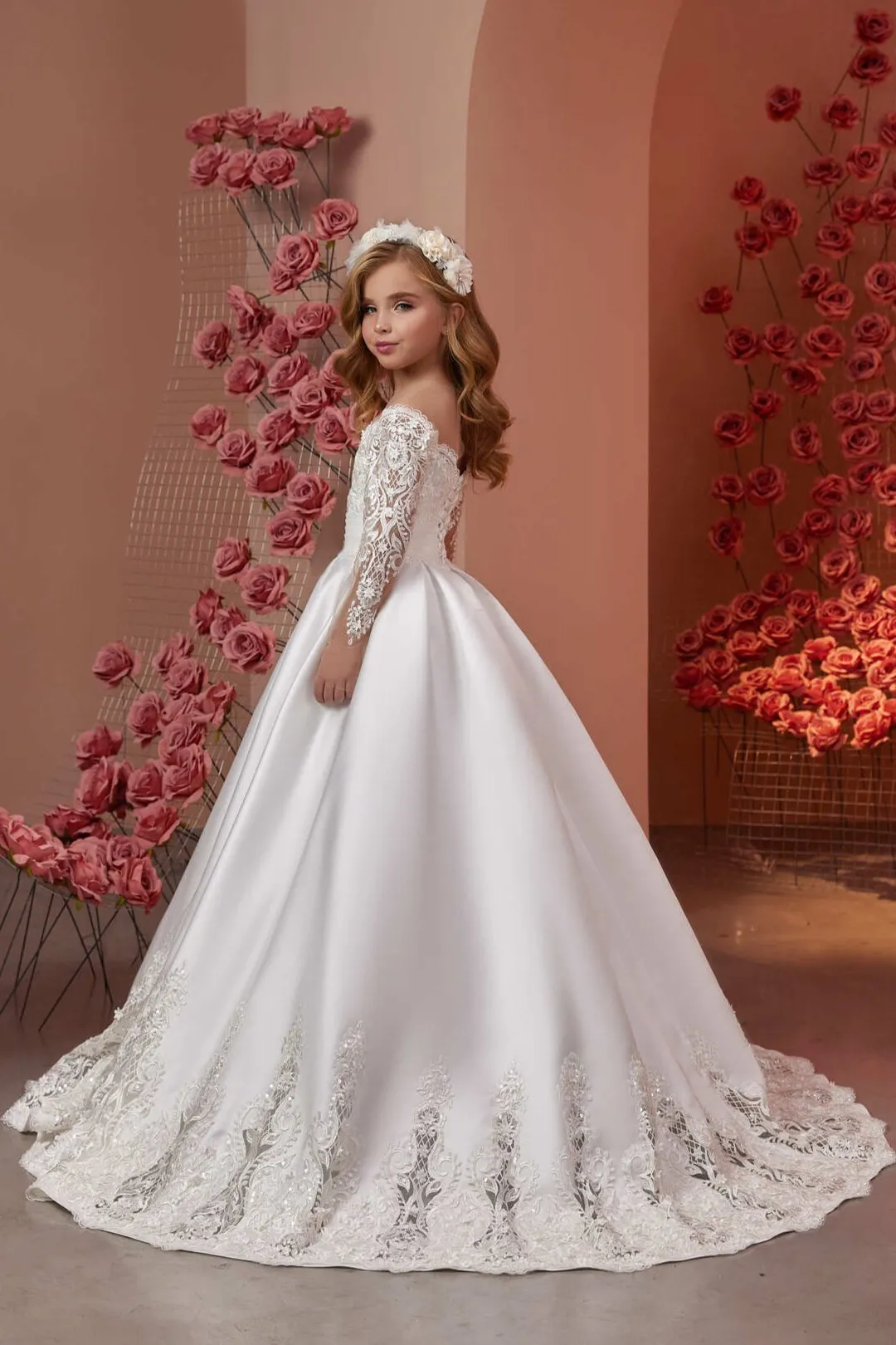 Andromeda Sophisticated Communion Dress with sweetheart neckline