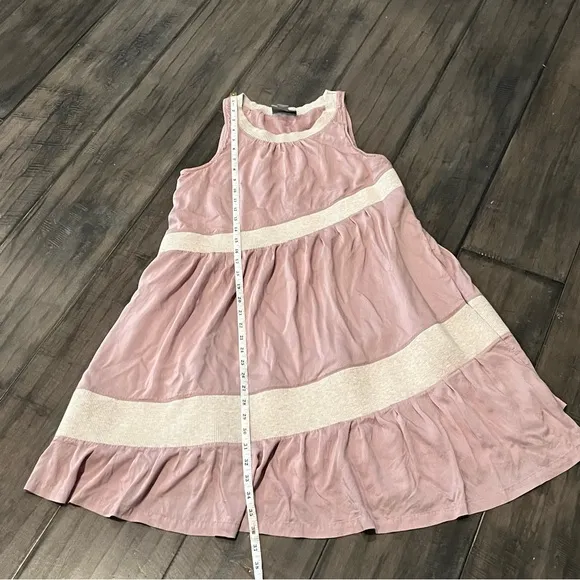 Anthropologie Wildfell Dusty Pink Tiered Ruffle Dress - Size Small