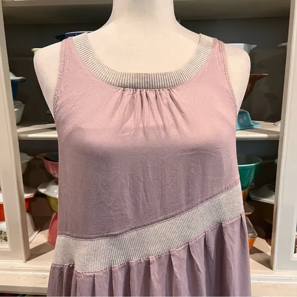 Anthropologie Wildfell Dusty Pink Tiered Ruffle Dress - Size Small