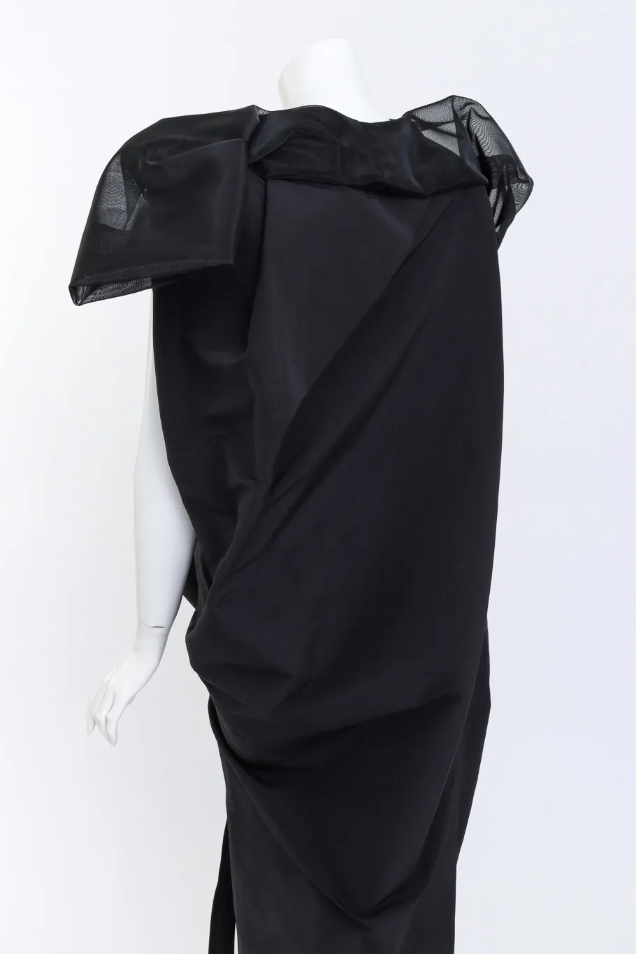 Asymmetric Sculpted Nylon Mesh Dress