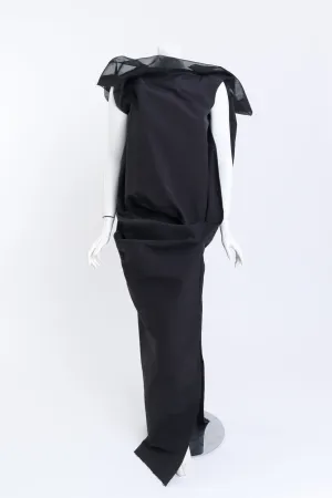 Asymmetric Sculpted Nylon Mesh Dress