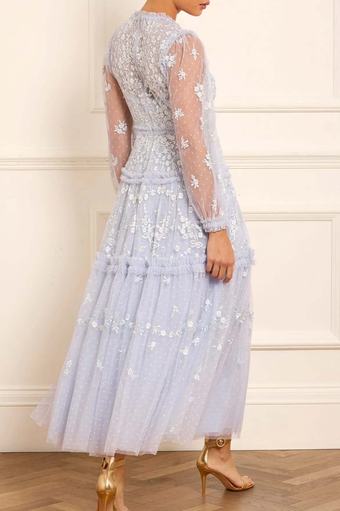 Autumn Lace Long Sleeve Ankle Gown