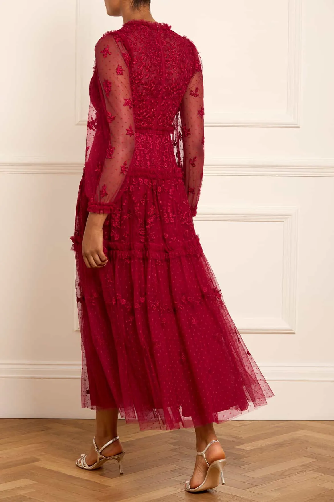 Autumn Lace Long Sleeve Ankle Gown
