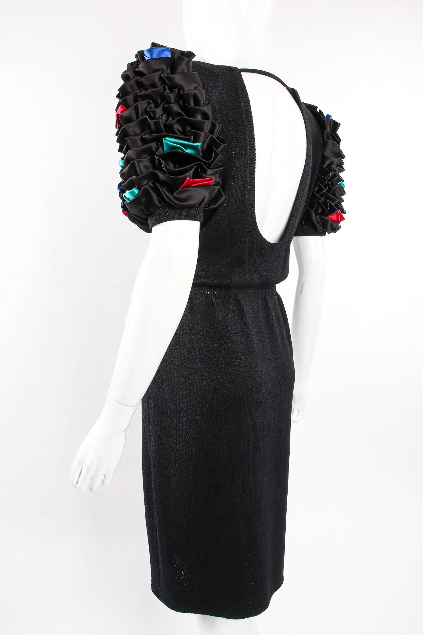 Backless Ruffle Sleeve Knit Dress