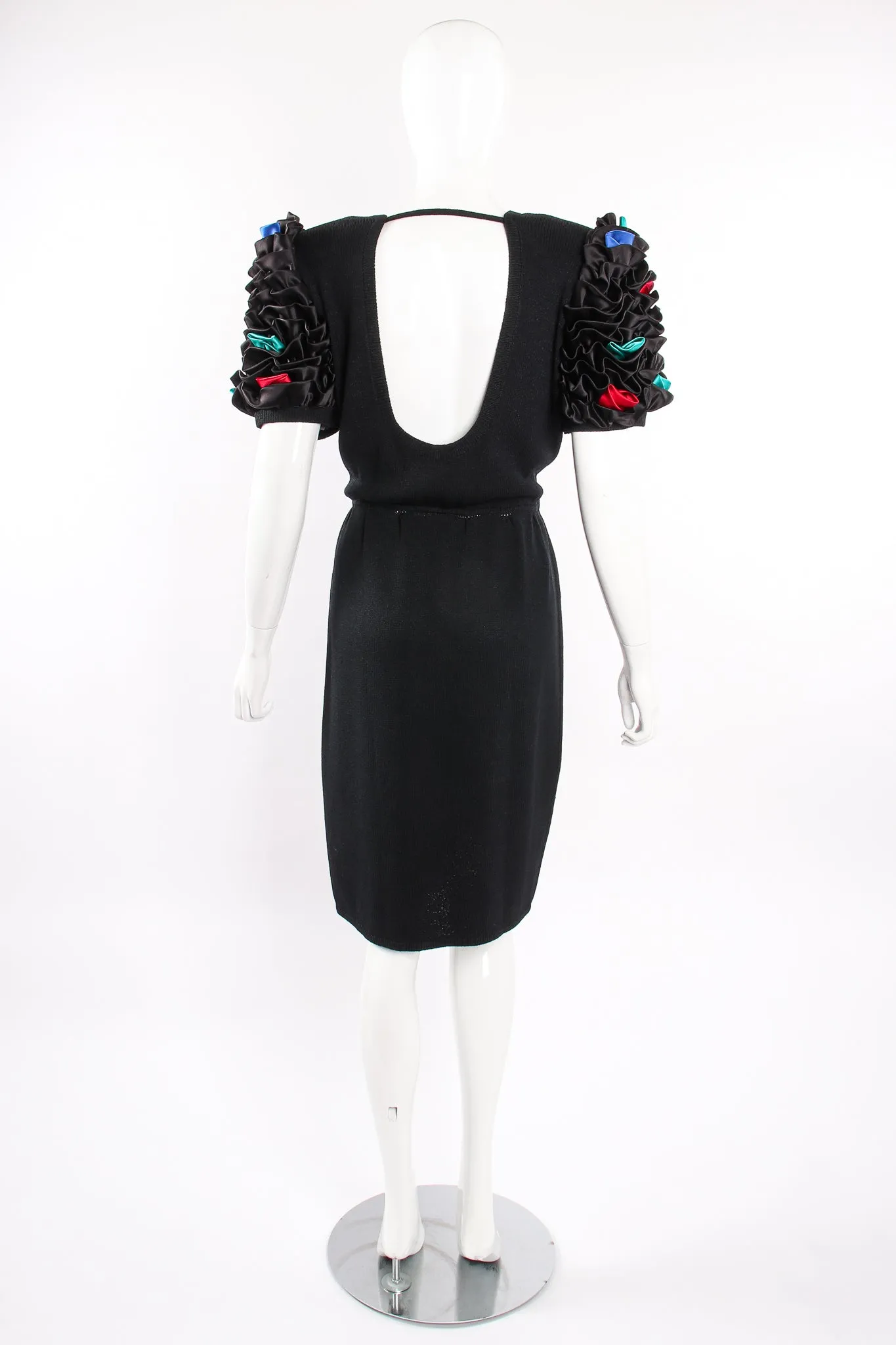 Backless Ruffle Sleeve Knit Dress
