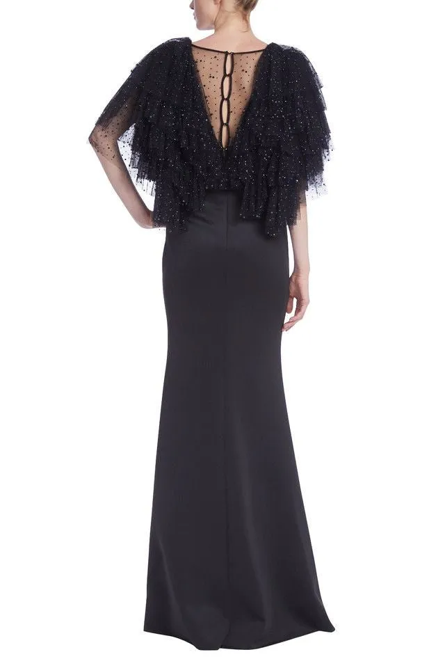 Badgley Mischka  EG4104   Crystal-Embellished Tulle Column Gown