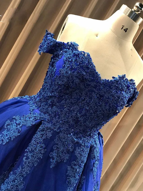 Ball Gown Cap Sleeve Lace Appliques Prom Dresses 2019 Burgundy Prom/Evening Dress PIN7114